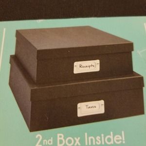 Black  textured storage boxes by HOM